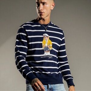 Polo by Ralph Lauren CP-93 Sailor Bear stripe pullover crewneck, Size XL